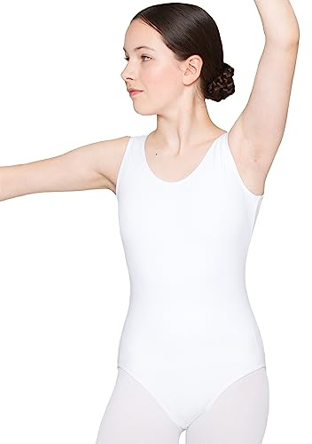 tanzmuster ® Ballettanzug Mädchen ärmellos - Lissy - (Größe 92-170) aus Baumwolle, Ballettbody Kinder Ballett Trikot