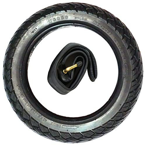 1x Set 12 Reifen 62-203 = 12 1/2 x 2 1/4 CBK-MS® + Schlauch mit 45° Winkel Autoventil Fahrrad Anhänger Kinderwagen Roller Dreirad