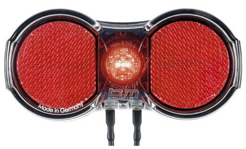 Busch & Müller Unisex – Erwachsene Toplight Flat Plus LED-Gepäckträgerrücklicht, Rot,Transparent, Einheitsgröße