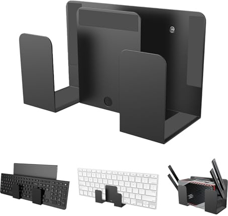 GAESHOW Support mural universel pour clavier, étagère murale en métal pour tablette, design double couche, support multifonctionnel, support mural pour ordinateur portable, tablette, clavier, routeur