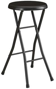 Folding Stool,24-Inch Collapsible Stool,Portable Stool with 200lb Capacity,Suitable for Indoor or Outdoor Use,Black