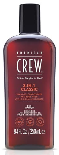 American Crew – 3 in 1 Classic, Champú Acondicionador y Gel de Ducha para Hombre, Limpia y Acondiciona el Cabello y la Piel, Cuidado Capilar Hidratante, Para Uso Diario - Fragancia Original