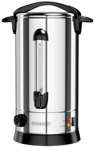 MONZANA® Glühweinkocher 20L mit Zapfhahn Thermostat 30-110°C Heißgetränkespender Edelstahl 90 Tassen Einkochautomat Punschkocher Heißgetränkeautomat
