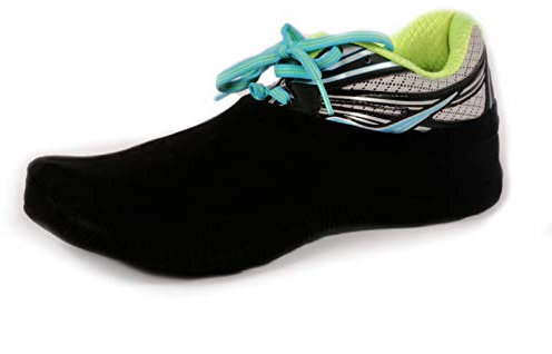 PS Athletic Shoe Covers for Dancing (1 pair, 2 Socks), Socks Over Shoes, Overshoes for Sneakers, Smooth Pivots & Turns, Black, One Size