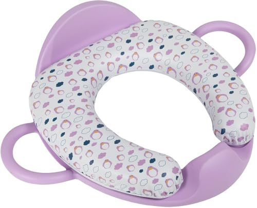 Poupy Riduttore Morbido WC Bambini Lilla, con due maniglie, uno schienale e un'ampia seduta, lavabile e riutilizzabile