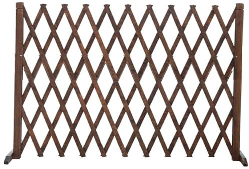 SIMAIT Pflanzensichtschutz, Gartenzaun aus Holz, dekorative Tierbarriere, Zierpaneelrand, mit 2 Stützrahmen für Landschafts-, Terrassen- und Hofdekoration im Freien (braun, 120 x 31 x 3 cm)