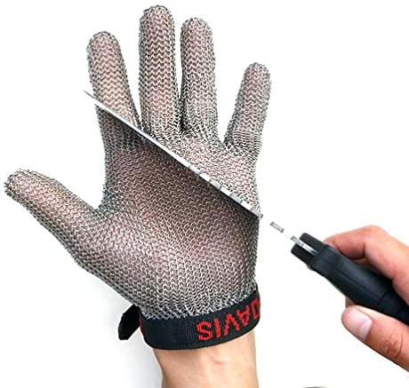 Gants résistants aux coupures en Acier Inoxydable pour la Cuisine, Le décorticage des huîtres, la Viande, Le Poisson, la Mandoline, la Tranche, la sécurité