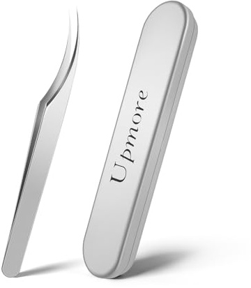 Upmore Mitesser Pinzette 0,01mm Präzisionsspitze – Edelstahl, gebogenes Design zur Entfernung von Mitessern, Pickeln & Flaumhaaren – Ideal für Gesicht, Nase, Kinn