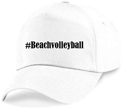 Reifen-Markt Base Cap Hashtag #Beachvolleyball Größe Uni Farbe Weiss Druck Schwarz