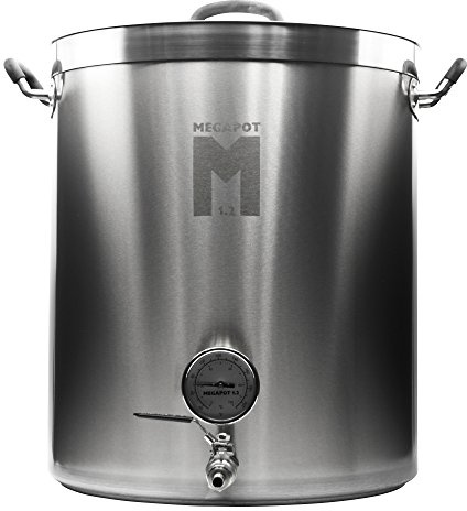 Northern Brewer - MegaPot Stainless Steel Brew Kettle with Volume Markings (20 Gallon w/Valve and Thermometer)