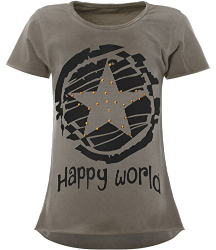 BEZLIT Mädchen T-Shirt Stern Print mit Kunst-Perlen – Kurzarm Rundhals Baumwolle Stretch – Kinder Shirt Sommer Oberteil