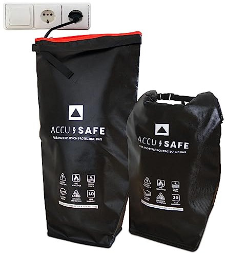 SELBST-SICHER Accu Safe XL | feuerfeste Akkutasche für Ebikes & Co Laden, Transport & Lagerung | hochwertige Brandschutztasche für Wertgegenstände | 600x330x195mm