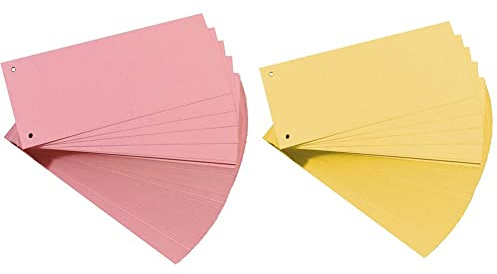 Oxford Trennstreifen, aus Karton, gelocht, 190 g/m², rot, 100 Stück & Trennstreifen, aus Karton, gelocht, 190 g/m², gelb, 100 Stück
