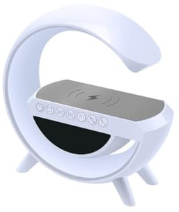 tempo di saldi Nachttischlampe Lautsprecher mit kabellosem Laden mit integriertem USB-Wecker