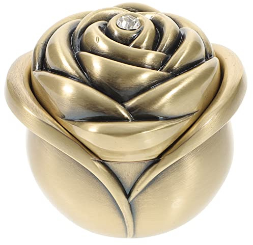 Warmhm Scatola Portagioie per Anelli di Fidanzamento Organizer Decorativo in Metallo Scatola Regalo Elegante per Orecchini e Collane