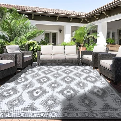Tapis extérieur Alishomtll 120 x 180 cm, polypropylène, résistant aux intempéries, UV, réversible