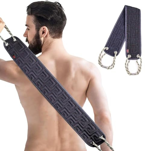 Brosse de douche pour le dos de la douche, exfoliant pour le dos, machine à laver pour la douche, la salle de bain, le nettoyage du corps et le massage (noir)