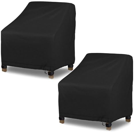 NEWFUN 2PCS Housse Chaise Exterieur, Housse de Chaise de Jardin en Tissu Oxford 420D, Imperméable et Résistante au Vent, Adaptée aux Chaises de Jardin et de Balcon, 102 * 79 * 70 CM