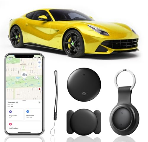 1 Unidades de rastreadores GPS para Coche compatibles con Apple Find My App, rastreador GPS, rastreador de Coche, Certificado Apple MFi, sin ABO, sin SIM, localización en Tiempo Real, función de