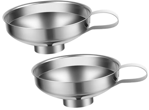 BESPORTBLE Embudo Metálico para Mermelada de Acero Inoxidable Grueso Tamaño Grande 2 Piezas para Rellenar Tarros y Dispensar Salsa Cocina