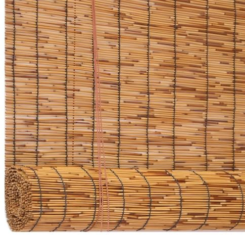 Brown Bamboo Blinds Outdoor Cordless Roller Shades for Patio Shade Porch Privacy Roller Blinds, 36 48 52 60 72 84 Bamboo Roman Shades for Indoor Windows Easy Install Roll Up Blinds(40W x 48H)