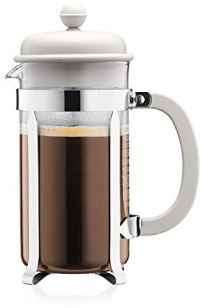 Bodum CAFFETTIERA Kaffeebereiter (French Press System, Permanent Edelstahlfilter, 1,0 liters) cremefarben, Creme