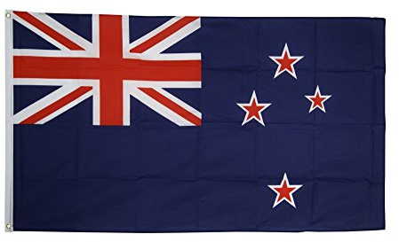 Flaggenfritze® Fahne/Flagge Neuseeland - 150 x 250 cm - XXL-Format - 100% Reißfestes Polyester - Doppelt Umsäumter Rand - Hissfertig mit Drei Messingösen + Gratis Digni® Aufkleber