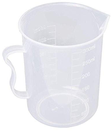 Ogquaton - Misurino graduato da 250 ml, in plastica bianca, trasparente, ecologico e pratico