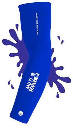 MUYI ® Manga para videojuegos, para balonmano, voleibol, baloncesto, bicicleta de carreras, mangas deportivas, accesorios de deporte, manguitos de compresión, azul, L