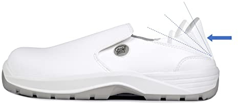 E-Chef Veneto Hybrid White, säkerhetssko för kock, kockskor, CE EN ISO 20345:2011 S2 SRC, Vit, 39 EU