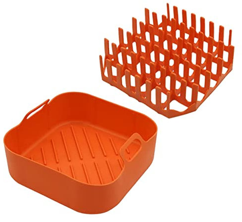 DOITOOL 1juego Rejilla De Silicona para Freidora De Aire Antiadherente y Reutilizable para Cocinar Bacon Fácil De Limpiar y Ahorra Compatible Freidoras De Aire