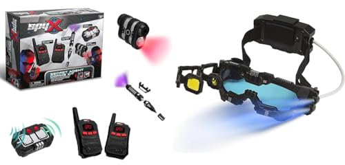 SpyX,Secret Comms Kit For Kids - 4 Piece Secret Agent Comms Set For Fun Spy Missions & Night Mission Goggles For Kids - Goggles Allow Vision Upto 25ft In The Dark For Fun Spy Missions