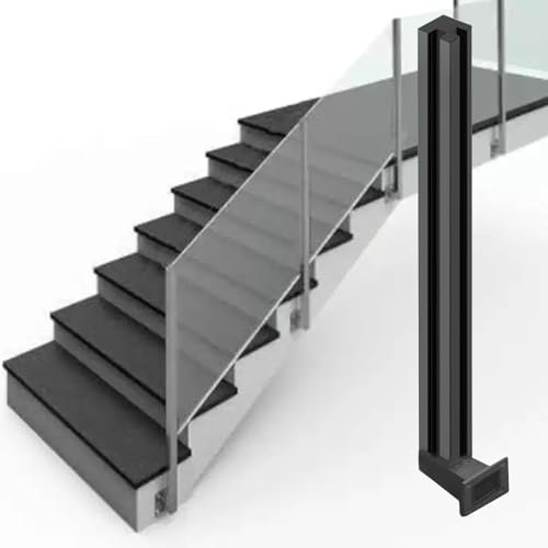 Tempered Glass Railing Post Side Mount, Stainless Steel Fence Columns for Glass/Wood/Plastics Panel, Balcony Deck Stairs Garden Rails Support Pillars