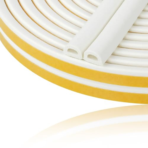 LAIVIYA Burlete para Puerta y Ventana, 6m Burlete Ventana, Aislante para Ventanas, Burletes para Puertas, Burlete Puerta Entrada, Burlete Blanco para Anti Frío, Aislante, Ruido Y Colisión