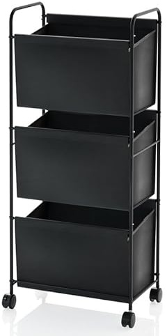 Cathyeen 125L Vertical Laundry Hamper with Wheels, 3 Section Large Rolling Laundry Sorter with Detachable Inners, Metal Clothes Hamper Laundry Baskets Organizer for Bathroom, Bedroom, Dorm (Black)