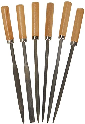 Rayher Feilen-Set/Werkzeug-Raspeln mit Holzgriff, Set 6-teilig, ideal für Specksteine und kleine Schnitzarbeiten in der praktischen, wiederverschließbaren Kunststoff-Tasche mit Druckknopf