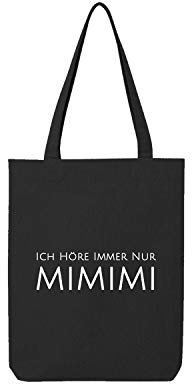 OwnDesigner Jute Einkaufstasche Ich höre immer nur mimimi Baumwolltasche mit Spruch Stofftasche Motive Beutel Jutebeutel bedruckt waschbar