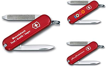 Victorinox Coltello da Tasca Escort Con Richiesta Stampa Auf Der Conchiglia I Regalo Per Uomini Compleanno I Svizzero Coltello da Tasca Personalizzato 6 Funzioni 0.6123