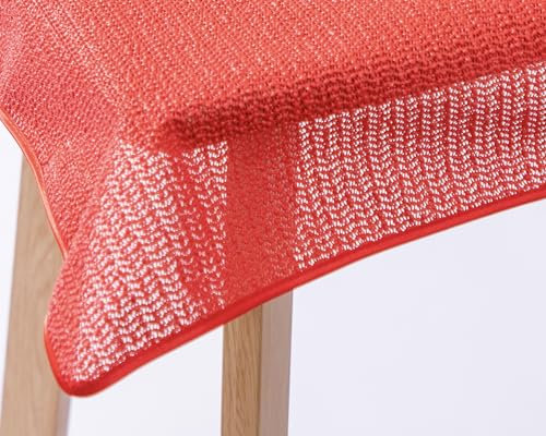 Weichschaum-Tischdecke mit Saum | Rot - Oval - 140x180cm | Schaumdecke | Klassik-Outdoor-Decke | Garten/Terrasse/Balkon | wetterfest | rutschfest