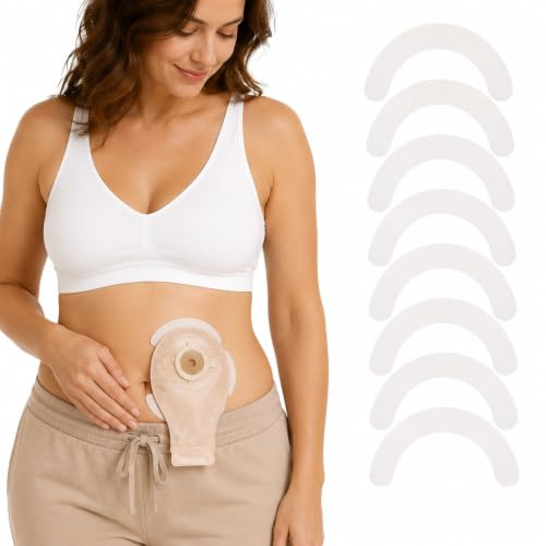 FOMIYES Coloplast Barrier Strips 20pcs Anti- Leak Stoma Skin Barrier, Fixing Strips Stoma- Pressure Sensitive Tape Ostomy Pressure Tape Sticker, 5.50X3.14in