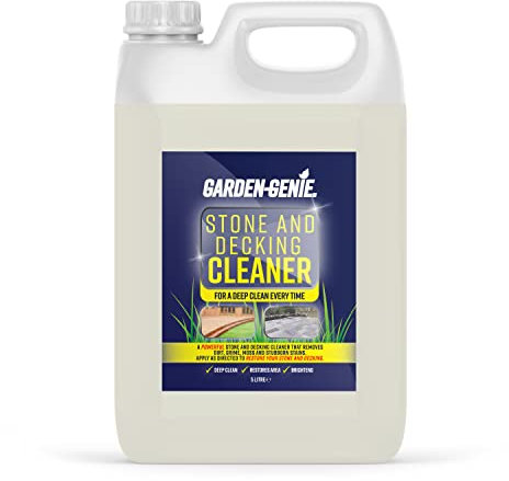 Garden Genie - Stone & Decking Cleaner | Powerful Outdoor Treatment for Path and Patio, Removes Mould, Mildew Lichen & Algae - 5 Litre