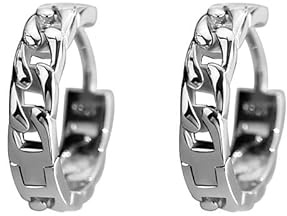 BSLVWG Hoop Earrings for Men Women Vintage 925 Sterling Silver Earring Huggie Earrings Link Earring Punk Helix Piercing Jewelry for Men Women (Silver)