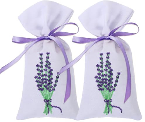 JTKREW 2Pcs Saquitos de Lavanda(30g*2) saquitos para Armario, Cama y guardarropa – Lavanda Seca como ambientador del hogar o saquitos para el Armario de la Ropa