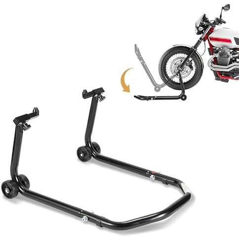 Herrselsam Motorradheber Montageständer Motorrad Vorne Motorradständer Motorrad Heber Breitenverstellbar Wartungs-/Montagearbeiten für Motorräder bis 300 kg (Schwarz)