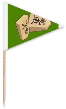 Japanese Chess Competition Shogi Match Toothpick Triangle Cupcake Toppers Flag