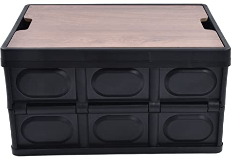 Lybunair Contenitore versatile in plastica robusta da 55 litri con coperchio, contenitore impilabile pieghevole, grandi casse pieghevoli per organizer