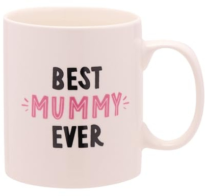 Widdop Hullabaloo New Bone China Mug - Best Mummy Ever Mug - White - Coffee Mug Tea Hot Drinks - Approx 350ml - Gift for Mum Birthday Present Mother's Day