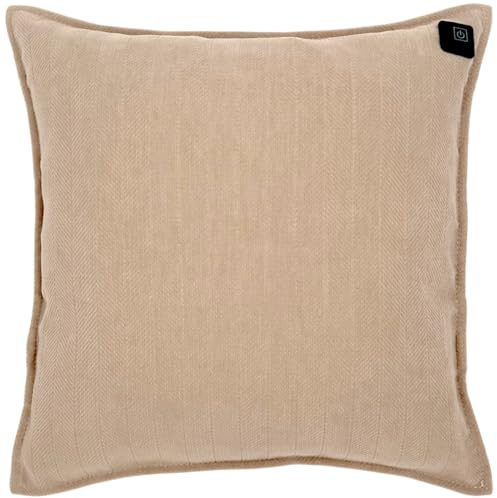 Warmpi® Almohadilla térmica inalámbrica Warmpi® Powerbank (10.000mah) - Chenille Beige - Cojín eléctrico calentado con cable integrado de 2,5 m para calentar a través de la toma de corriente o puerto
