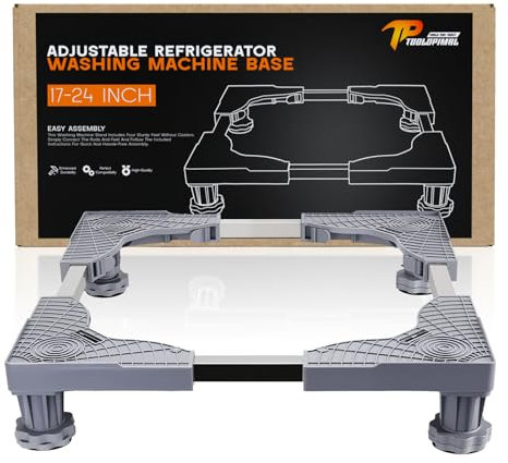 Base ajustable para lavadora, soporte de lavadora de 17 a 24 pulgadas con 4 patas estables para frigoríficos y muebles domésticos