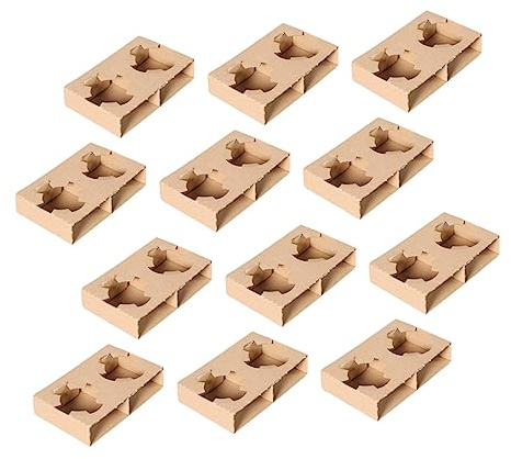 Yardenfun 50 Piezas Soporte de Bebidas de Cartón para Tazas Bandeja Portavasos para Llevar Bebidas de Base Fija para Jugos para Cafeterías y Entregas